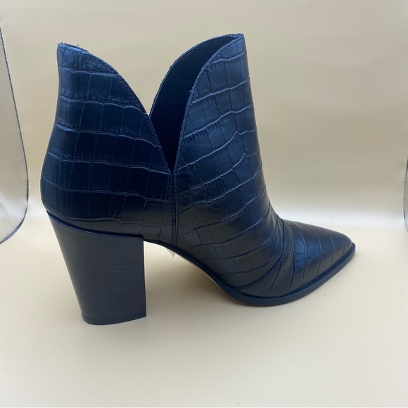 New! Aldo Amodia  Croc Ankle Booties- Block Heel Black- Size 8.5 - Picture 7 of 15